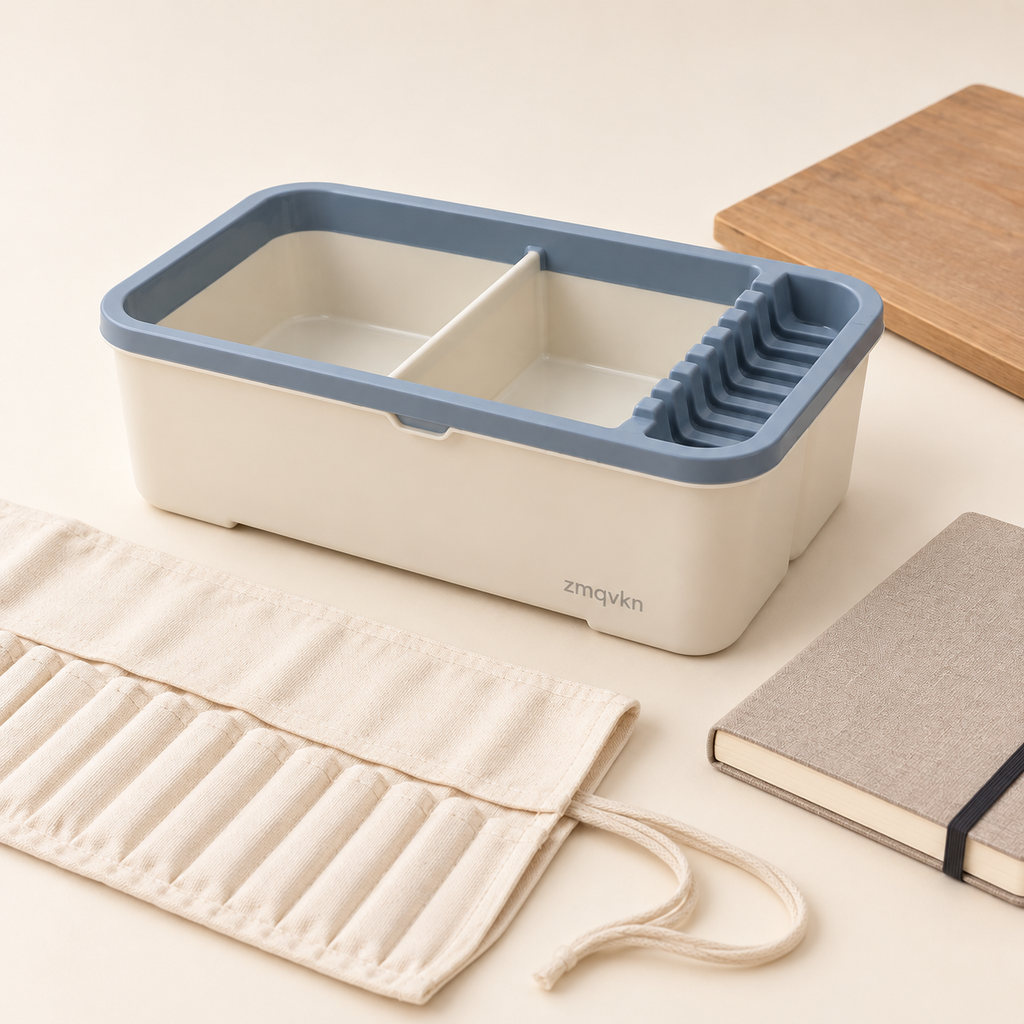zmqvkn Twin-Well Brush Rinse Cup — complete product view