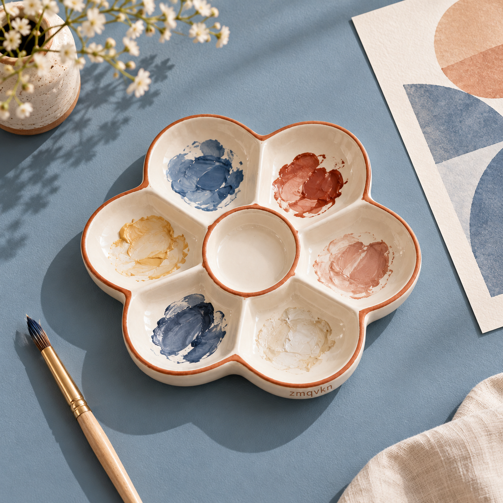 zmqvkn Porcelain Flower Mixing Palette — alternate arrangement