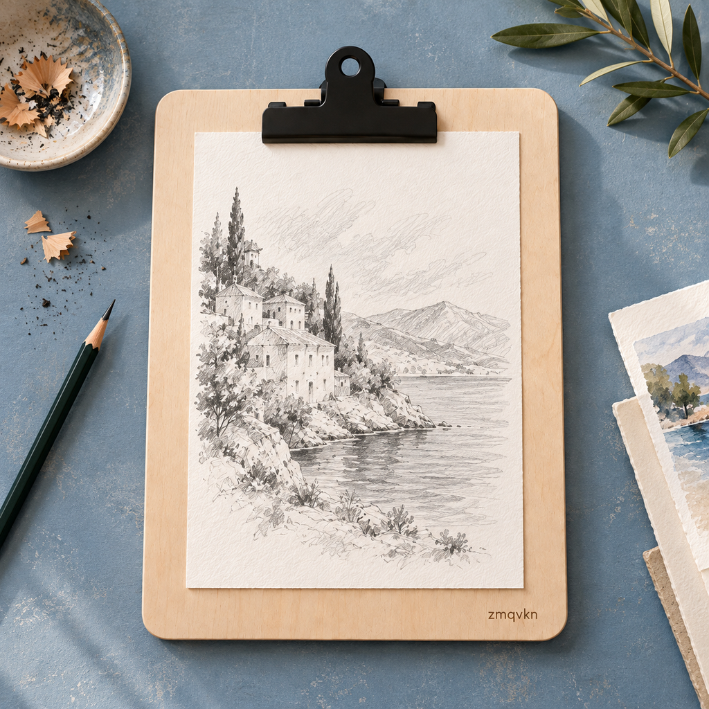 zmqvkn Clip-Top Drawing Board — alternate arrangement