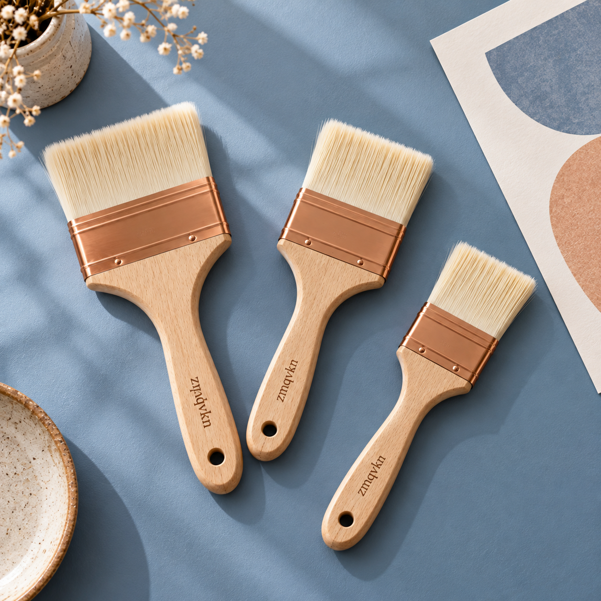 zmqvkn Wide Flat Brush Trio — alternate arrangement