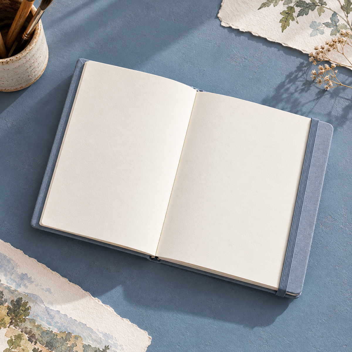 zmqvkn Linen-Cover Sketchbook — alternate arrangement